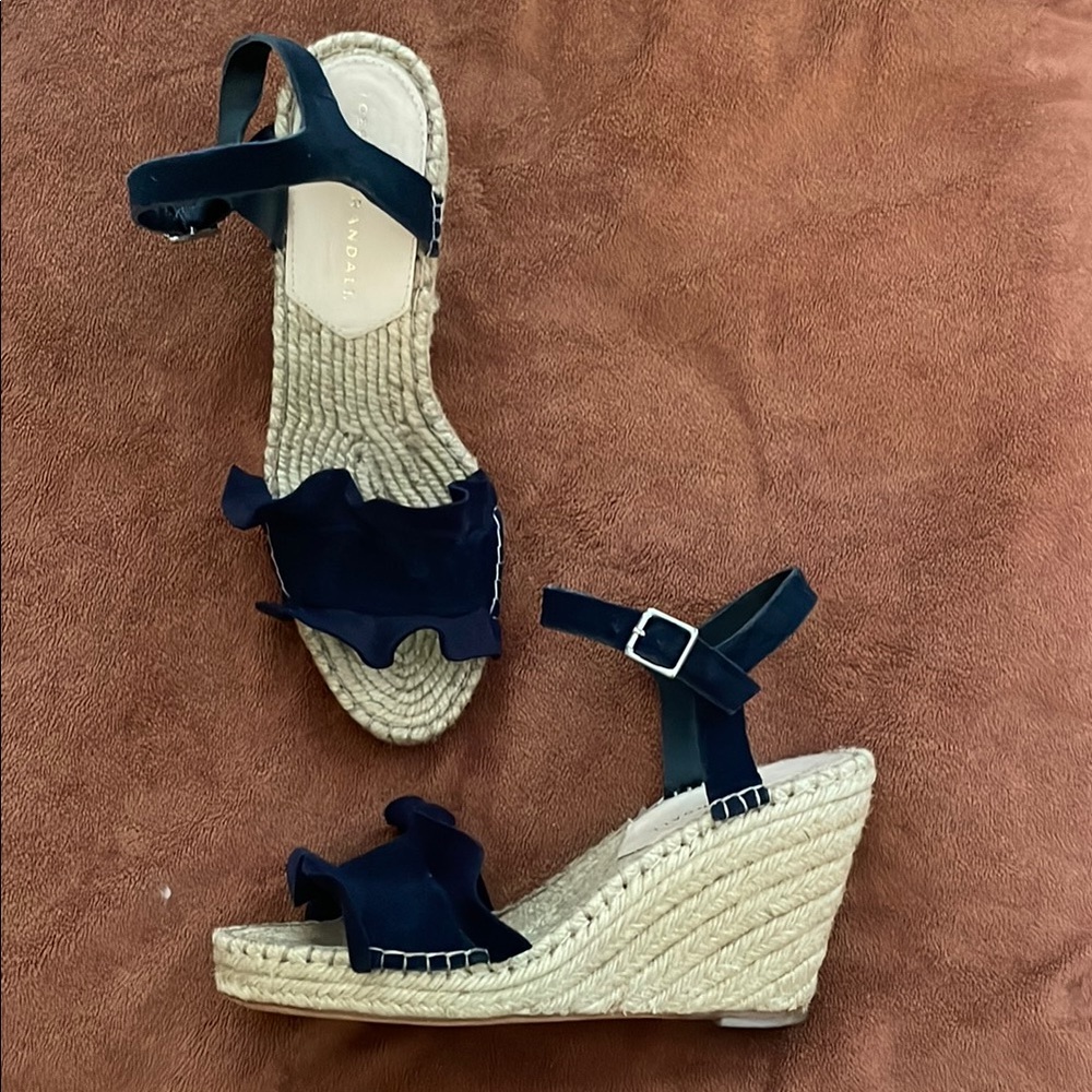 Loeffler Randall Gabby Suede Ruffle Wedge Espadrille